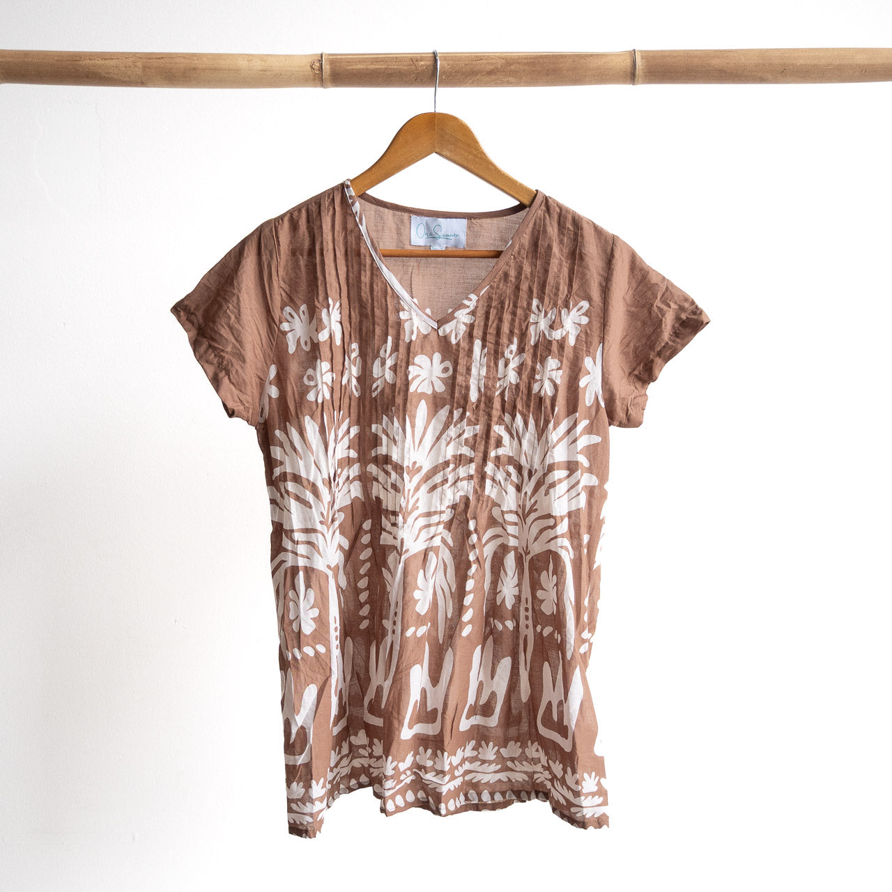 Be The Sunshine Cotton Top - Tribal Border Mocha