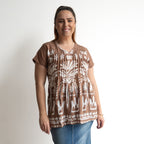 Be The Sunshine Cotton Top - Tribal Border Mocha