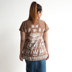 Be The Sunshine Cotton Top - Tribal Border Mocha