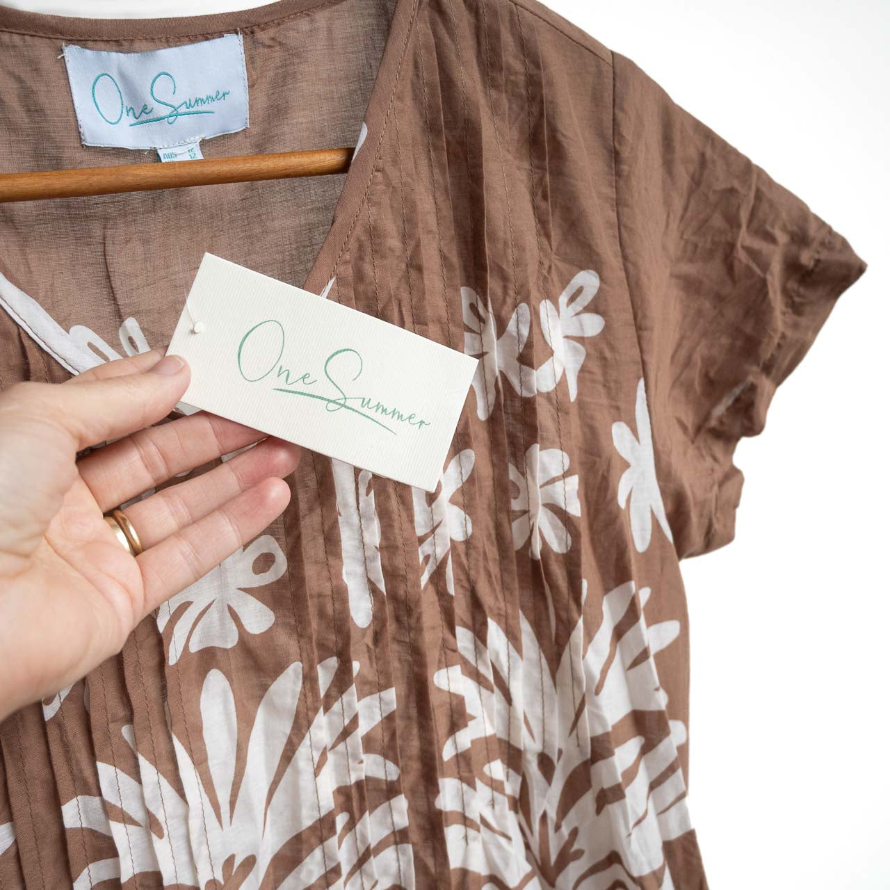 Be The Sunshine Cotton Top - Tribal Border Mocha