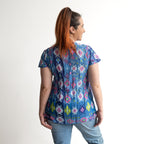 Be The Sunshine Cotton Top - Persian Border Blue