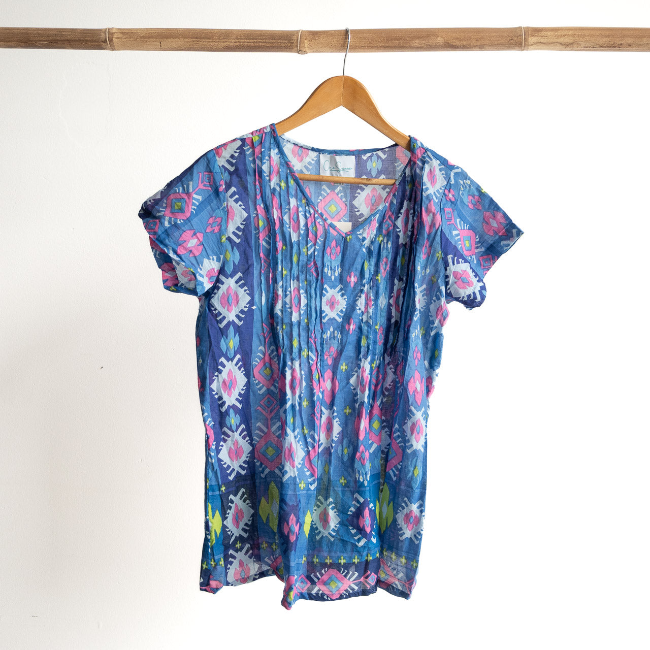 Be The Sunshine Cotton Top - Persian Border Blue