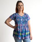Be The Sunshine Cotton Top - Persian Border Blue