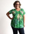 Be The Sunshine Cotton Top - Tigerlily Green
