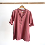 Cotton Kurta Tunic Top by KOBOMO Cotton Classics
