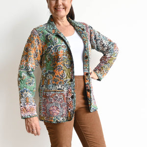 Quilted Reversible Coat Jacket by Orientique Australia - Beethoven - 72456