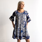 Bell Sleeve Shift Dress - Avignon - 71003