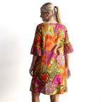Bell Sleeve Shift Dress - Tahiti - 61071
