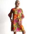 Bell Sleeve Shift Dress - Tahiti - 61071