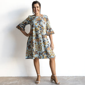 Bell Sleeve Shift Dress by Orientique Australia - Macieo - 61735