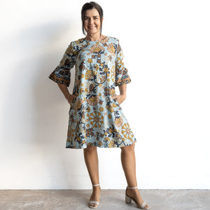 Bell Sleeve Shift Dress by Orientique Australia - Macieo - 61735