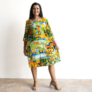 Bell Sleeve Shift Dress by Orientique Australia - Guatemala - 30170