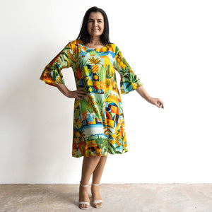 Bell Sleeve Shift Dress by Orientique Australia - Guatemala - 30170