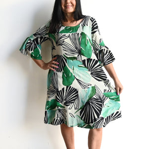 Bell Sleeve Shift Dress by Orientique Australia - Papagayo - 71504