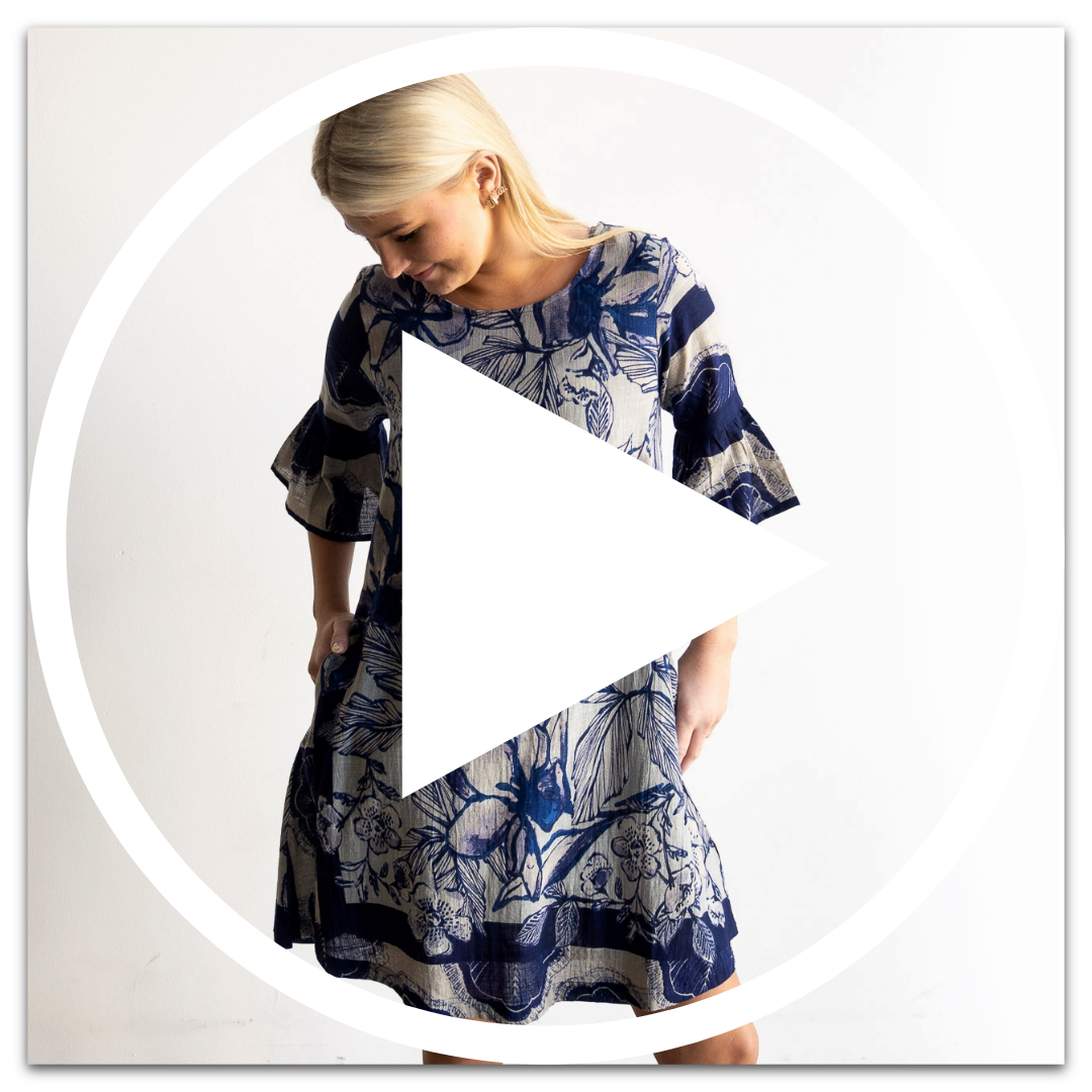 Bell Sleeve Shift Dress - Avignon - 71003