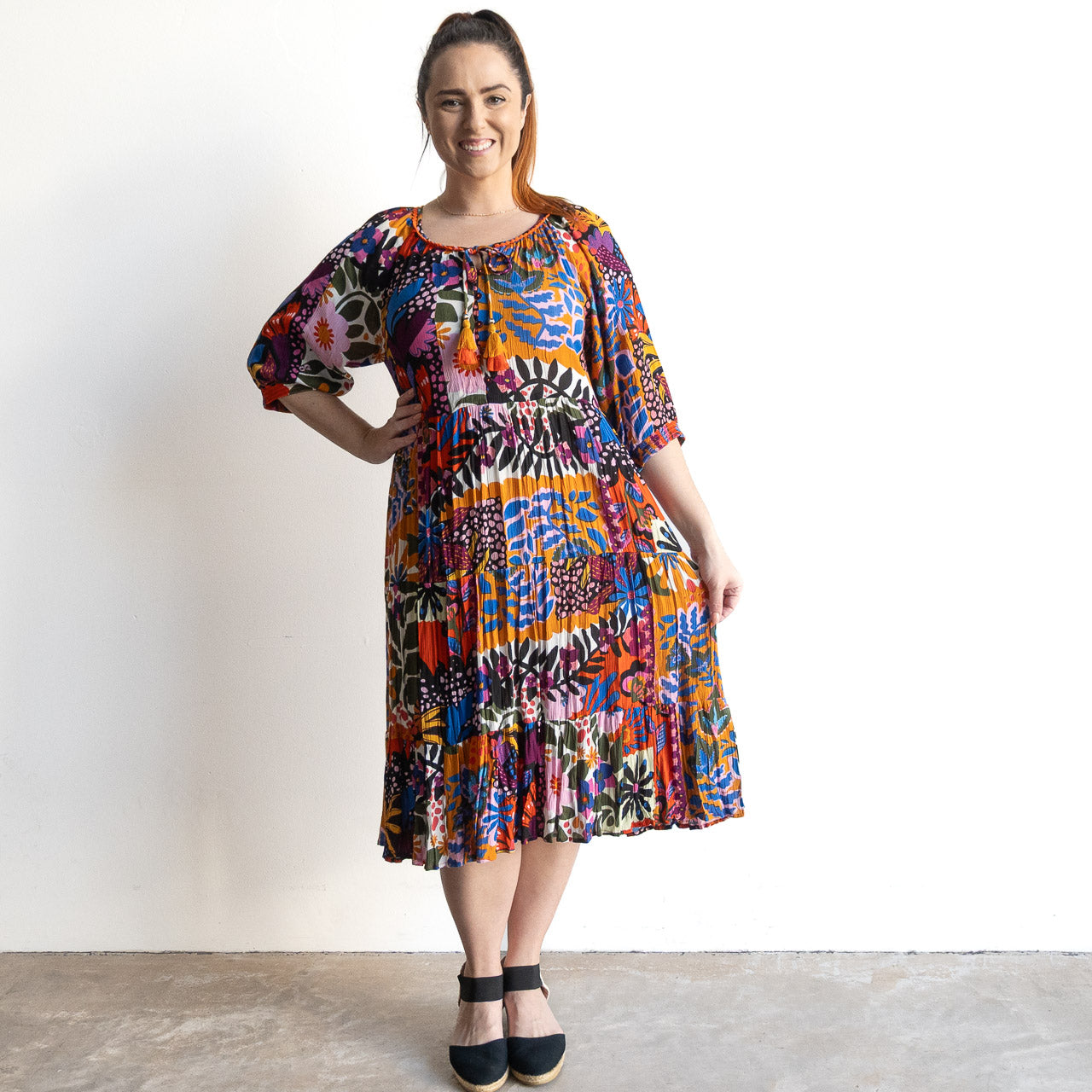 Bishop Sleeve Dress by Orientique Australia - Salvador - 81326