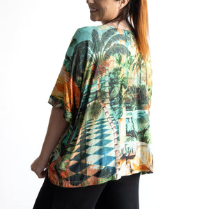 Silky Boxy Top by Orientique Australia - Vintage Tropical - 72567