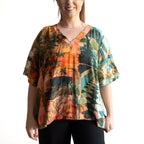 Silky Boxy Top by Orientique Australia - Vintage Tropical - 72567