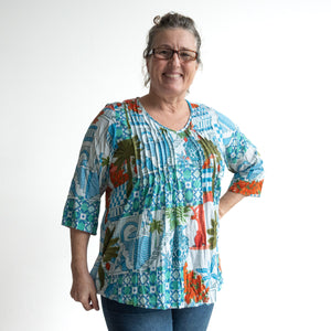 Brighter Days Cotton Top - Greek Aqua