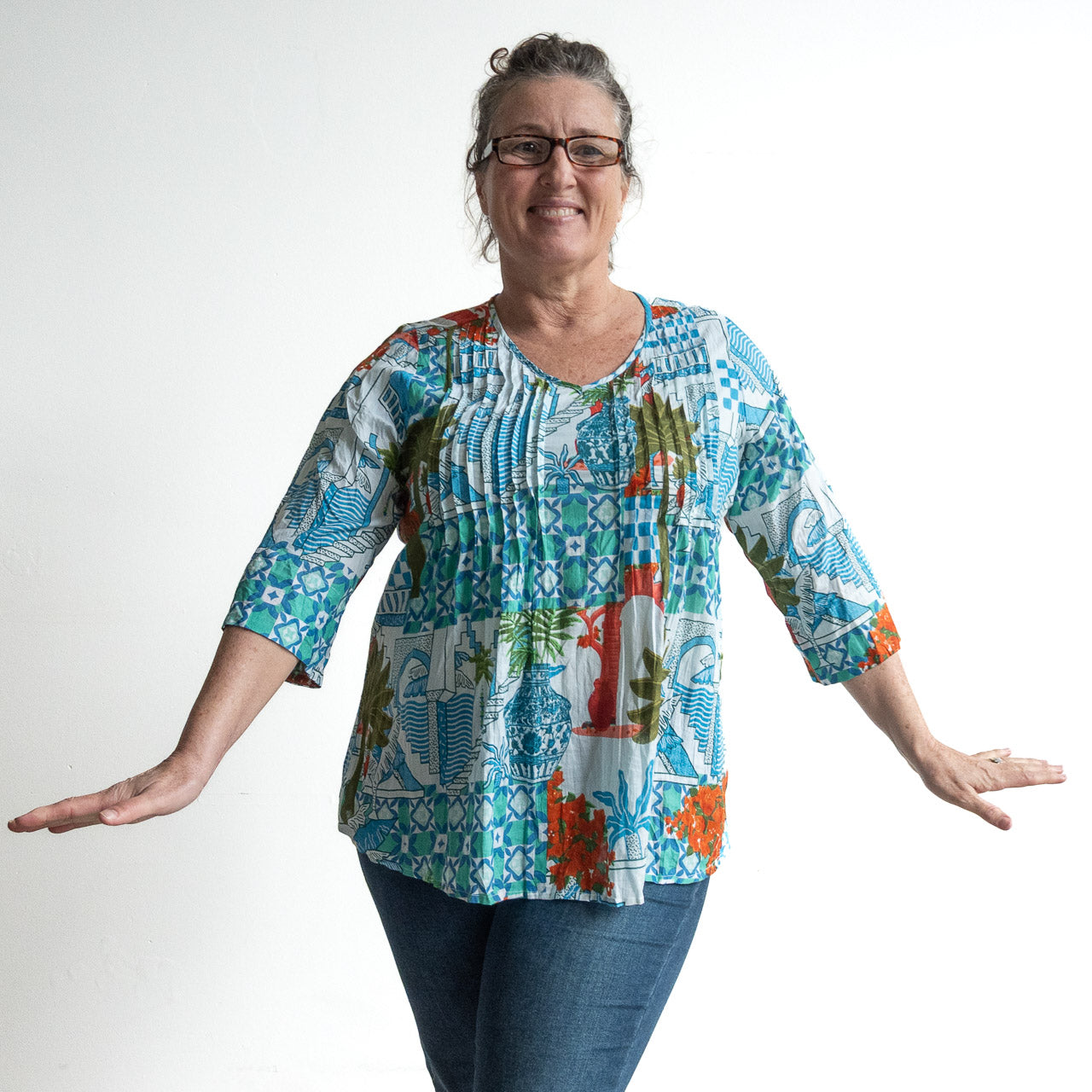 Brighter Days Cotton Top - Greek Island Aqua