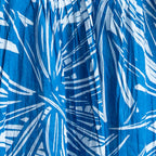 Blue and white leaf patterned light cotton blouse 