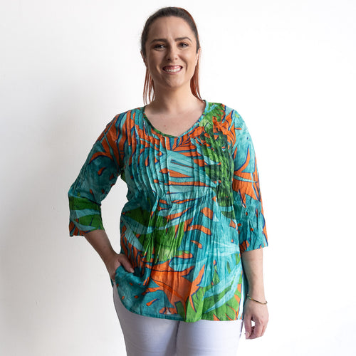 Brighter Days Cotton Top - Tropical Water Teal