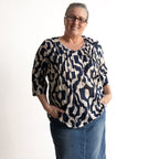 Brighter Days Cotton Top - Bold Art Navy