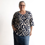 Brighter Days Cotton Top - Bold Art Navy
