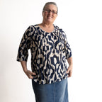 Brighter Days Cotton Top - Bold Art Navy