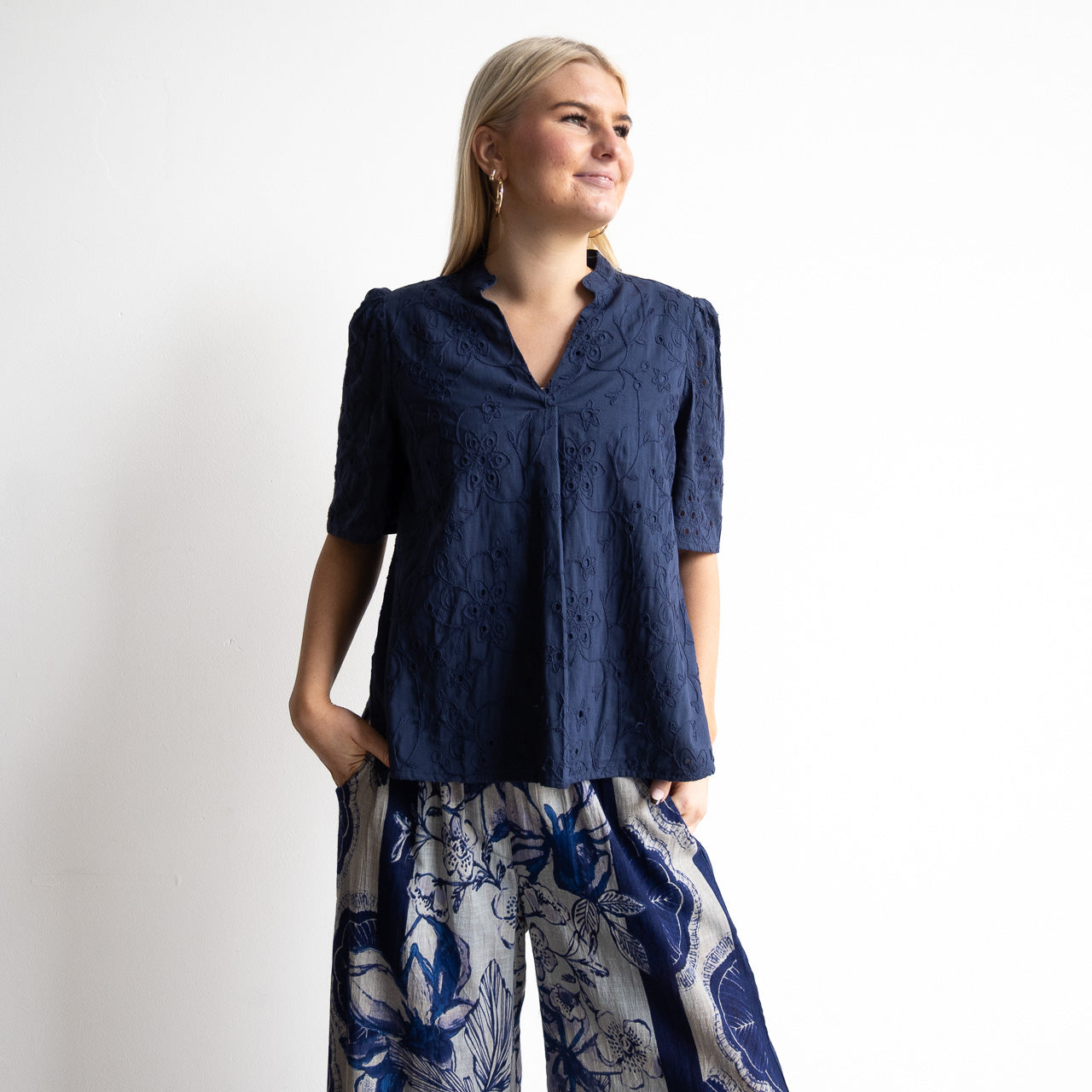 Broderie Pleat Blouse - 1362