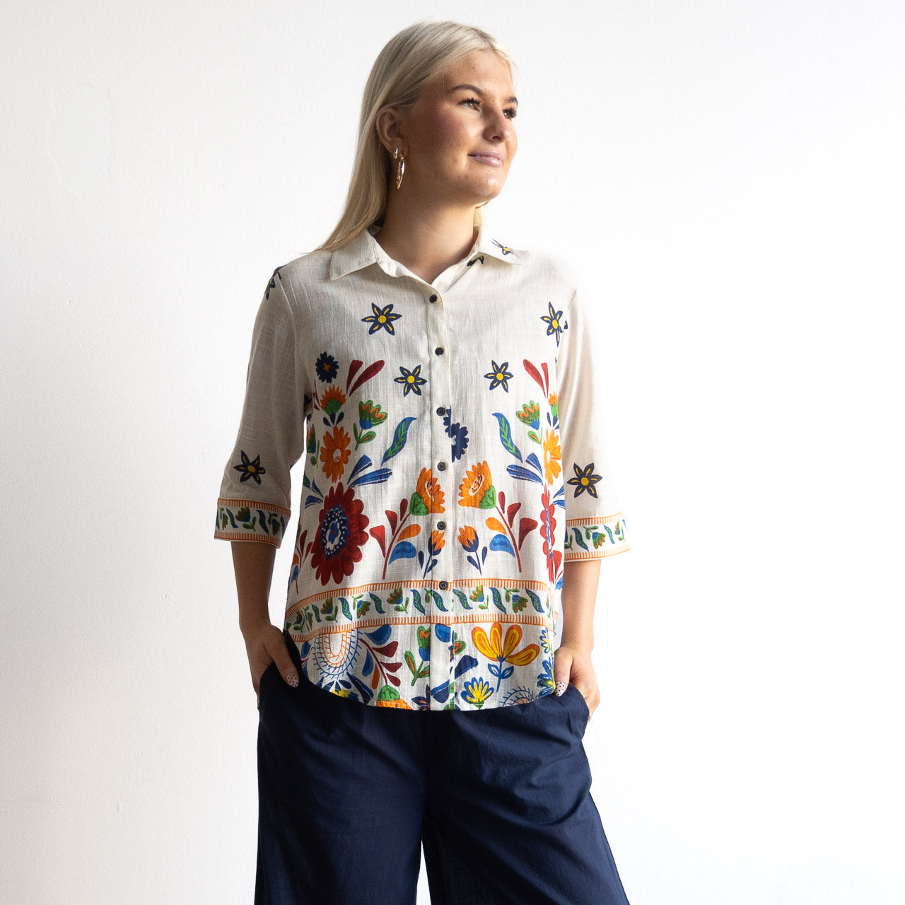 Button-through Blouse - Pellion - 42250