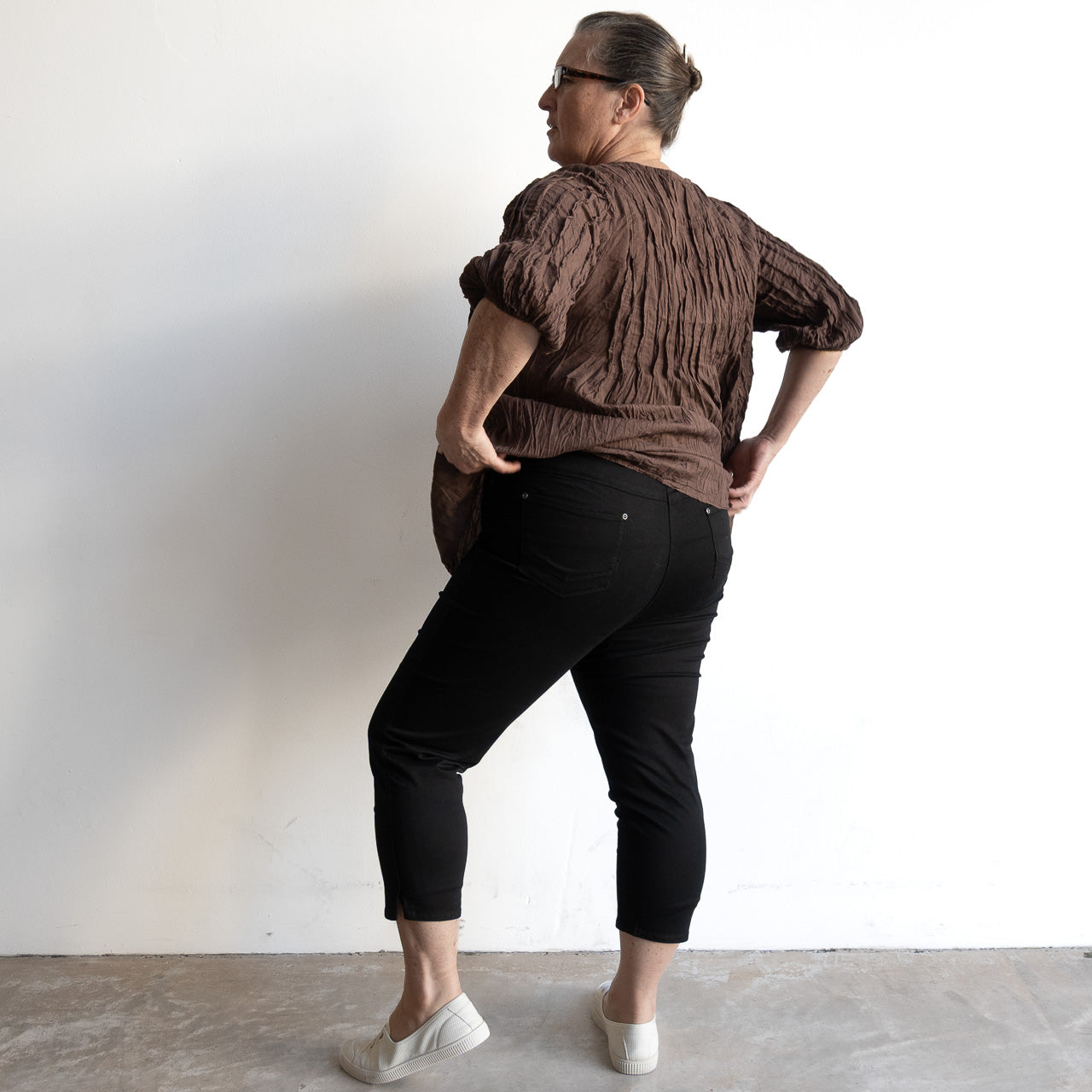 Capri Stretch Denim Jeggings by Cafe Latte in Classic Colours