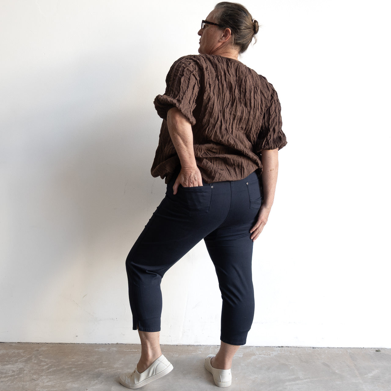 Capri Stretch Denim Jeggings by Cafe Latte in Classic Colours