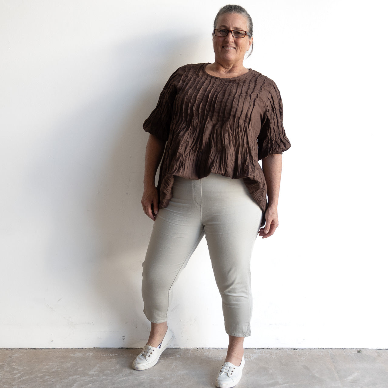 Capri Stretch Denim Jeggings by Cafe Latte in Classic Colours