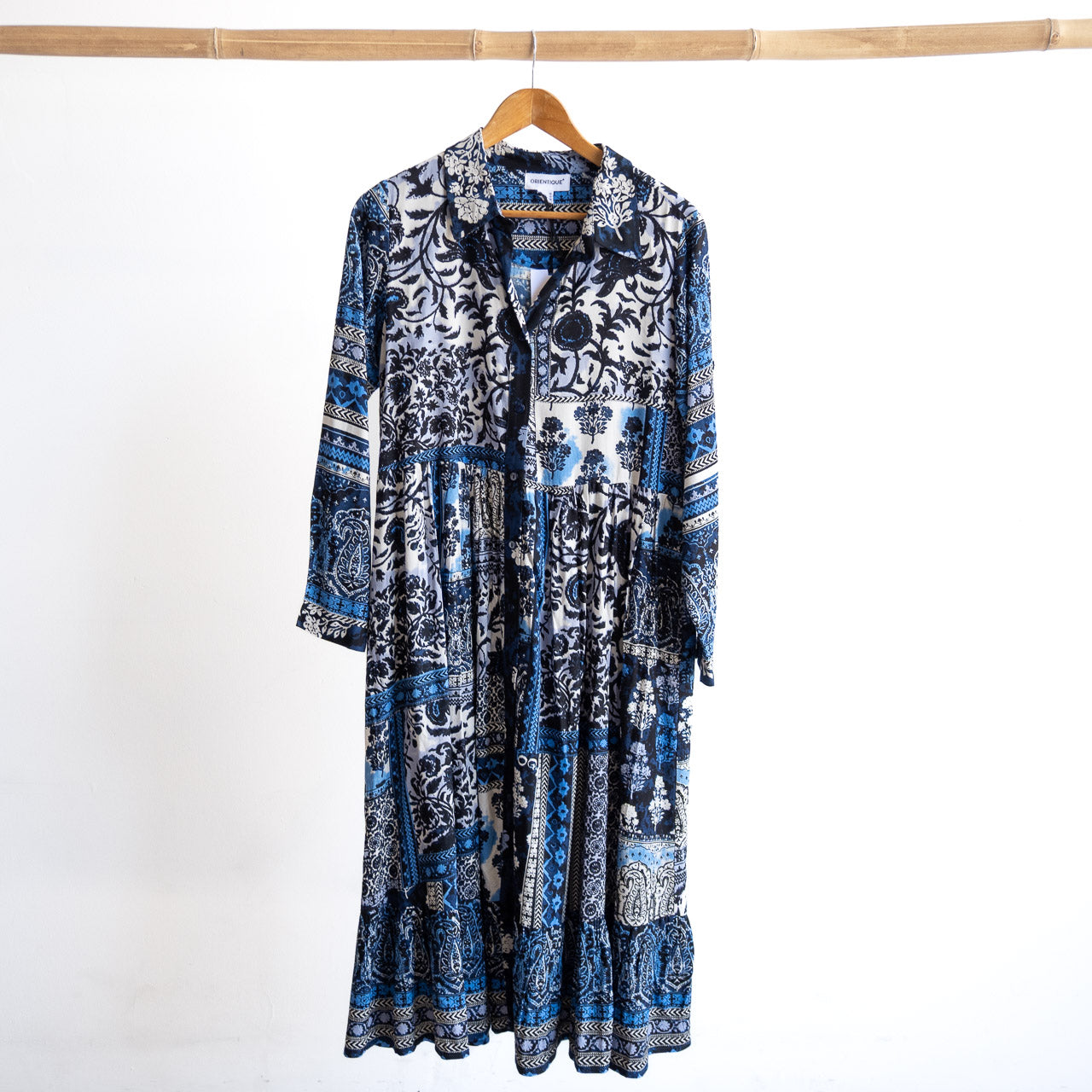 Chambray Midi Shirt Dress by Orientique - Bhadoi - 91287