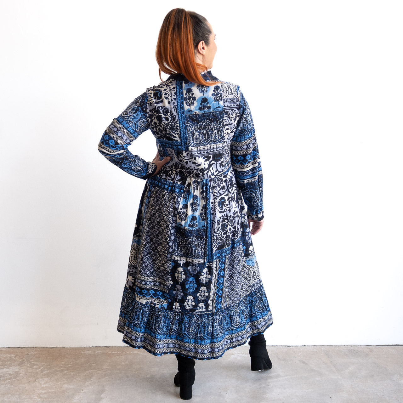 Chambray Midi Shirt Dress by Orientique - Bhadoi - 91287