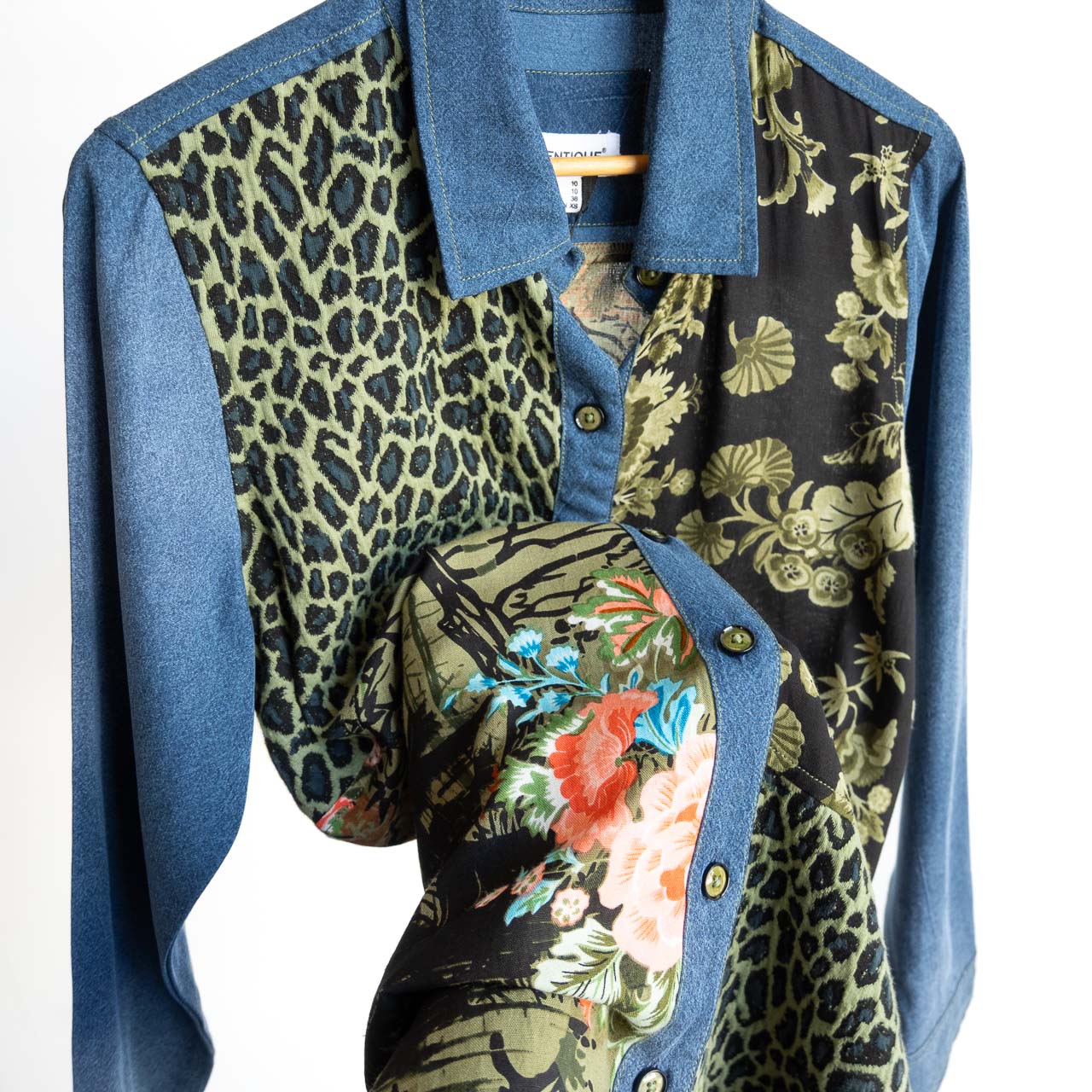 Chambray Pocket Shirt Blouse by Orientique - Keqioa - 62808