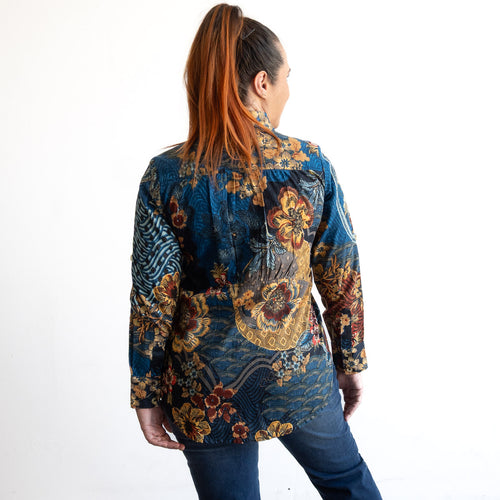 Chambray Pocket Shirt Blouse by Orientique - Maluku - 23122