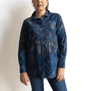 Chambray Pocket Shirt Blouse by Orientique Australia - Dancing Queen - 23057