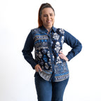 Chambray Shirt Blouse by Orientique - Bhadoi - 92145