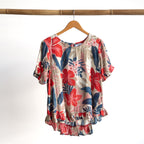 Chic Ruffle Hem Blouse - Cavailon - 42227
