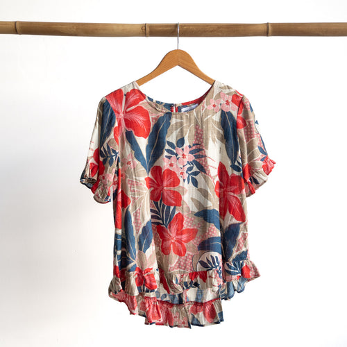 Chic Ruffle Hem Blouse - Cavailon - 42227