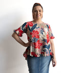 Chic Ruffle Hem Blouse - Cavailon - 42227