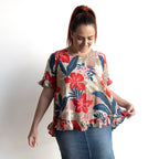 Chic Ruffle Hem Blouse - Cavailon - 42227