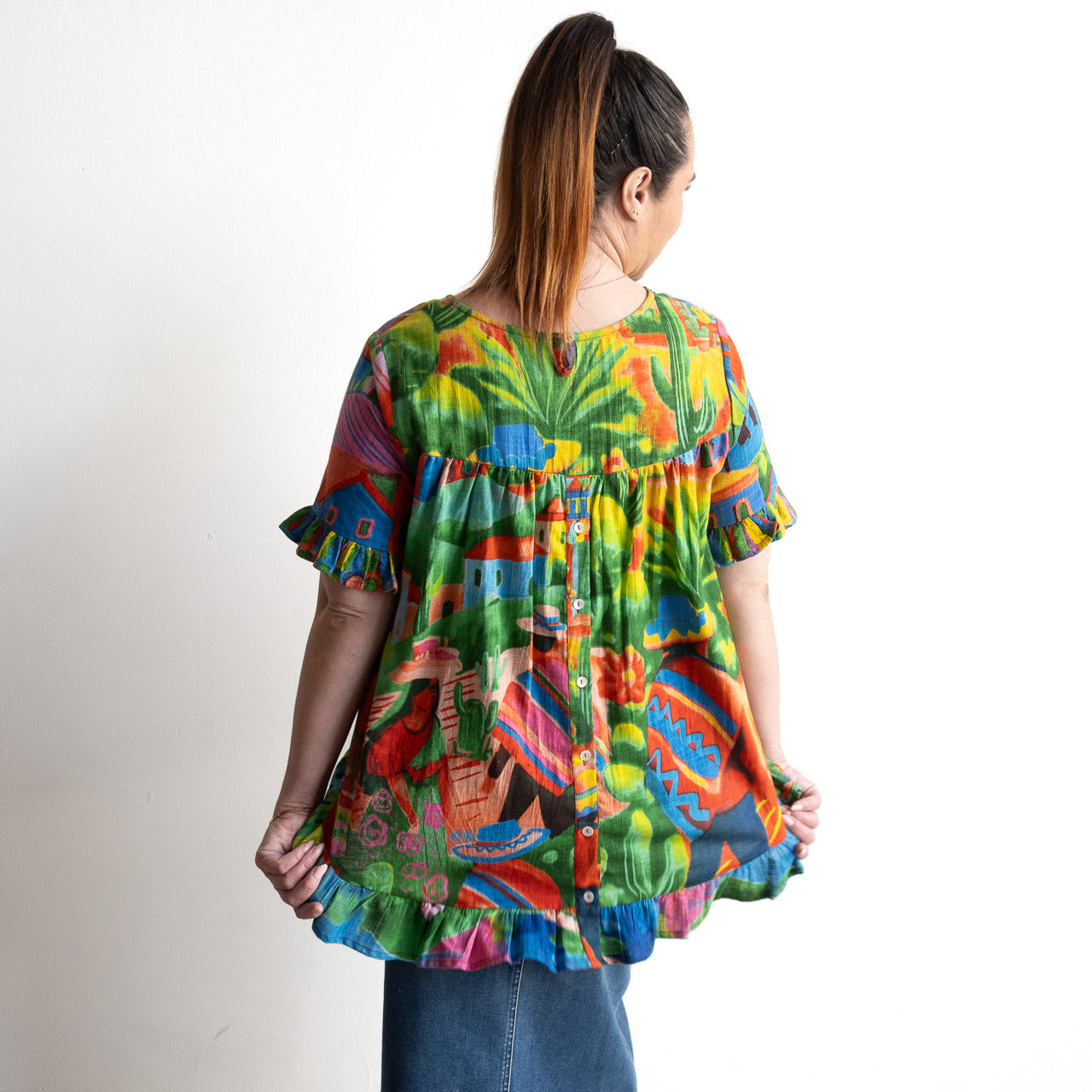 Chic Ruffle Hem Blouse - Citadelle - 1356
