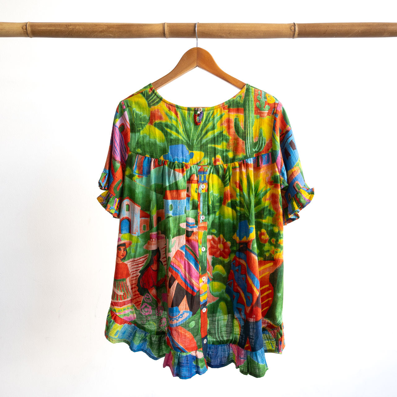 Chic Ruffle Hem Blouse - Citadelle - 1356