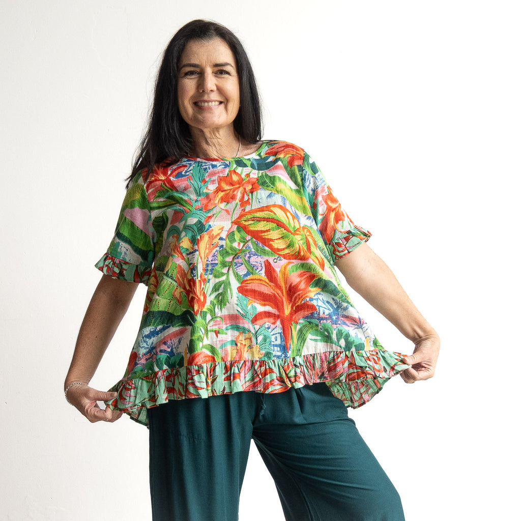 Chic Ruffle Hem Blouse by Orientique Australia - Ecuador - 42197