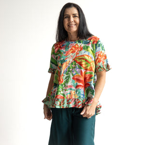 Chic Ruffle Hem Blouse by Orientique Australia - Ecuador - 42197