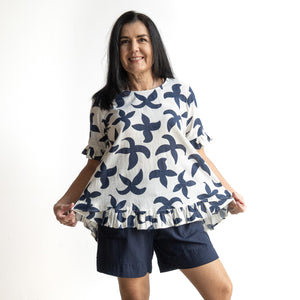 Chic Ruffle Hem Blouse by Orientique Australia - Nazca - 42191