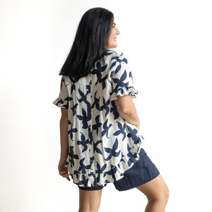 Chic Ruffle Hem Blouse by Orientique Australia - Nazca - 42191